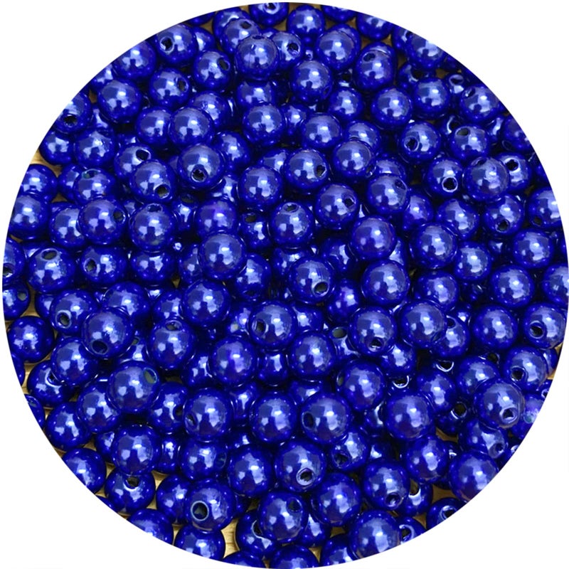 Honkoolly Pearl Beads 300 Pcs Craft Beads Loose Pearls 8mm Round Spacer Beads for Earring Bracelet Necklace Key Chains Jewelry DIY Craft Making Decoration and Vase Filler (8mm  Royal Blue) - Image 1
